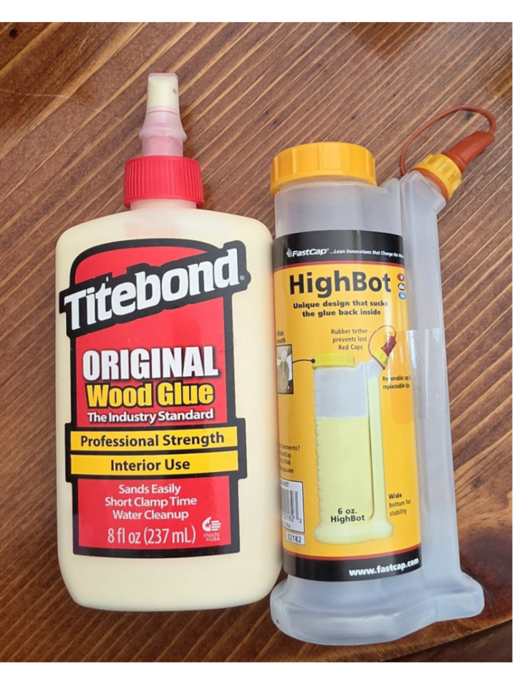 Titebond Original Wood Glue 8oz + FastCap HighBot 6oz Glue Bottle NEW